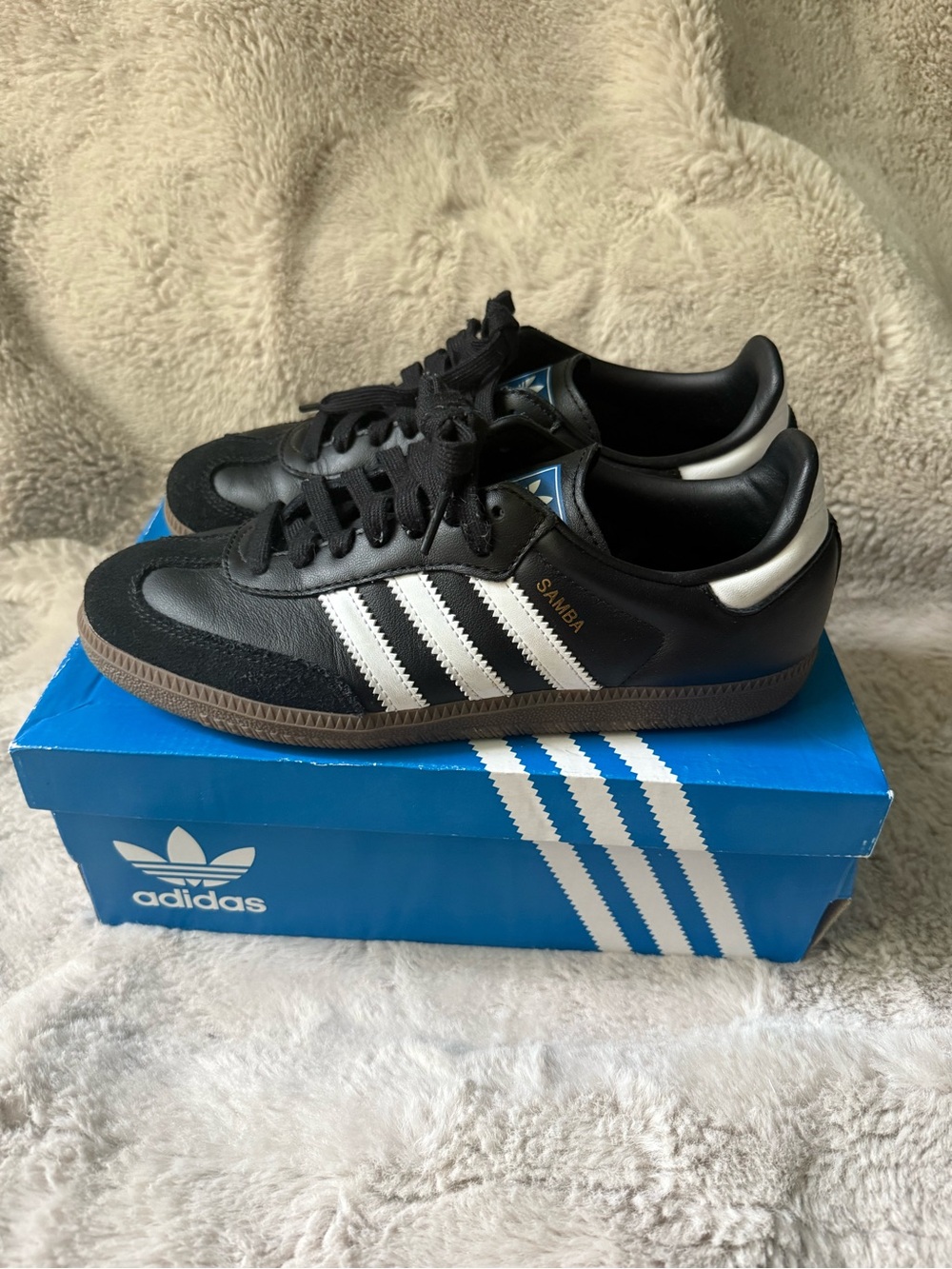 adidas Samba women’s Black with White Stripes Sneakers